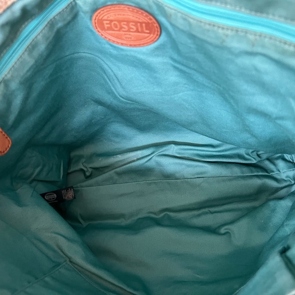 Fossil Vintage Shopper Multicolor Leather and Woven Textile Tote Bag - Picture 11 of 16